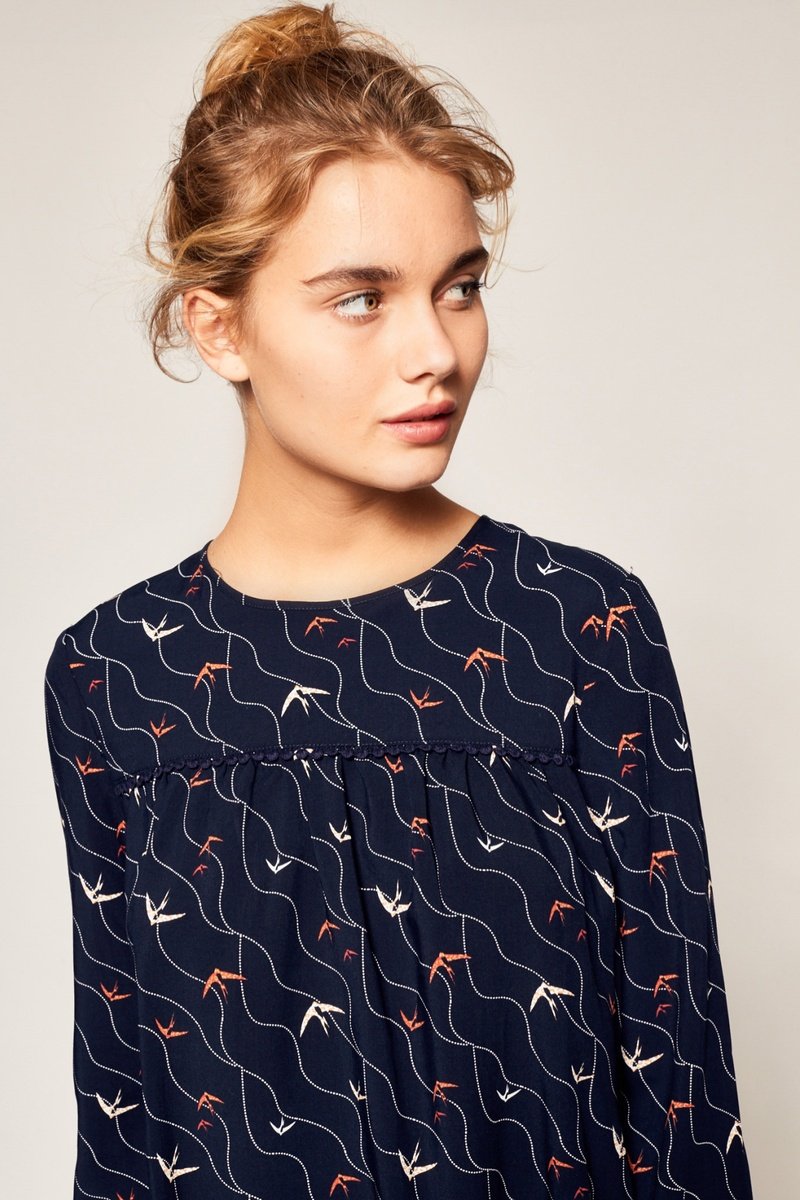 Blouse Trompe-L'Œil Tistou - Bleu Marine