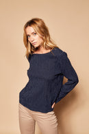 Blouse Trans - Bleu Marine