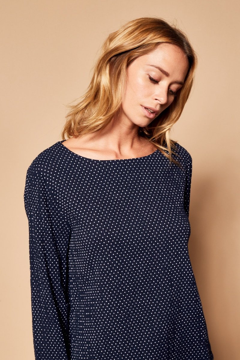 Blouse Trans - Bleu Marine