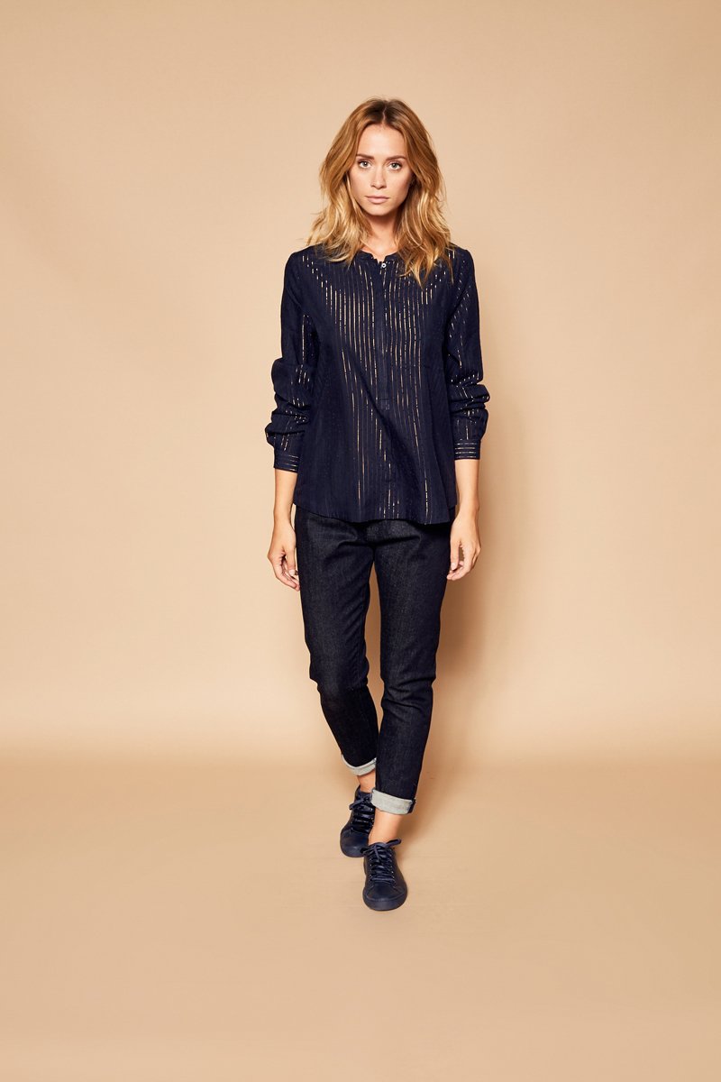 Blouse Fiesta - Bleu Marine