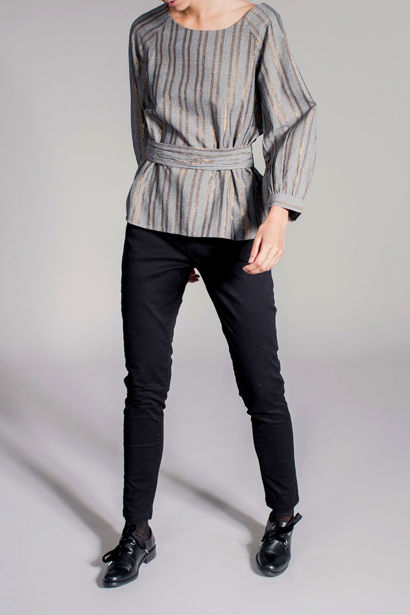 Blouse Felix - Gris Clair Et Doré