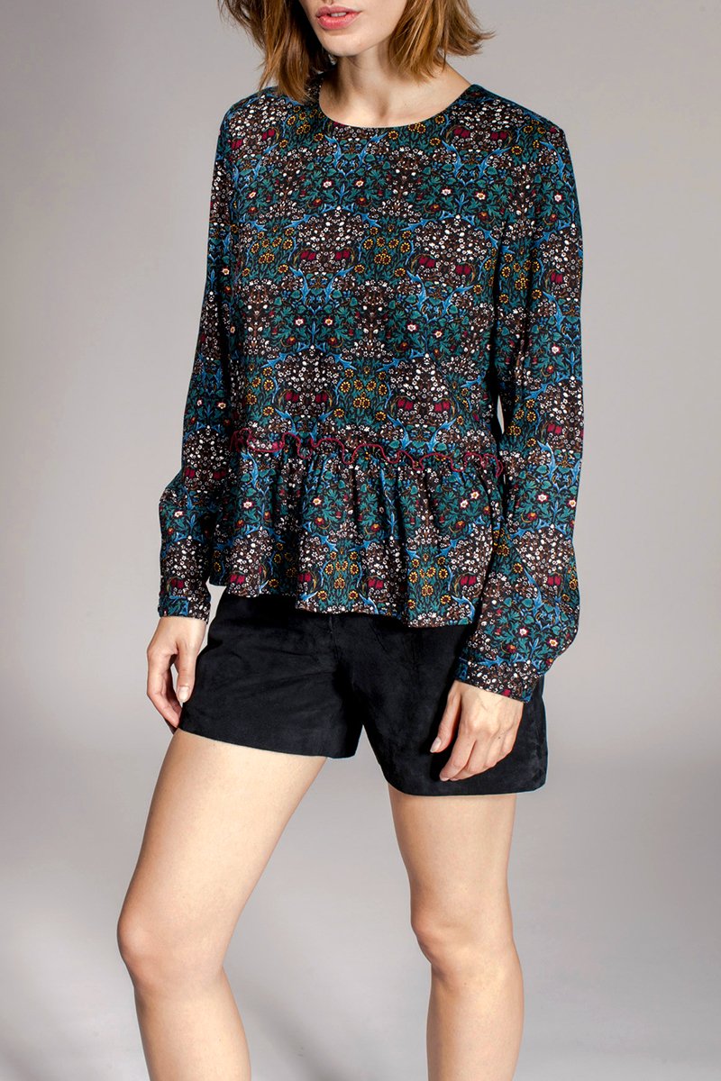 Blouse Trishka - Marron Et Vert