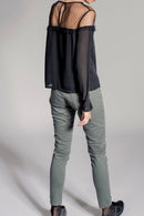 Blouse Bi-Matière Firmin - Noir