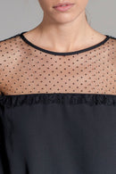 Blouse Bi-Matière Firmin - Noir