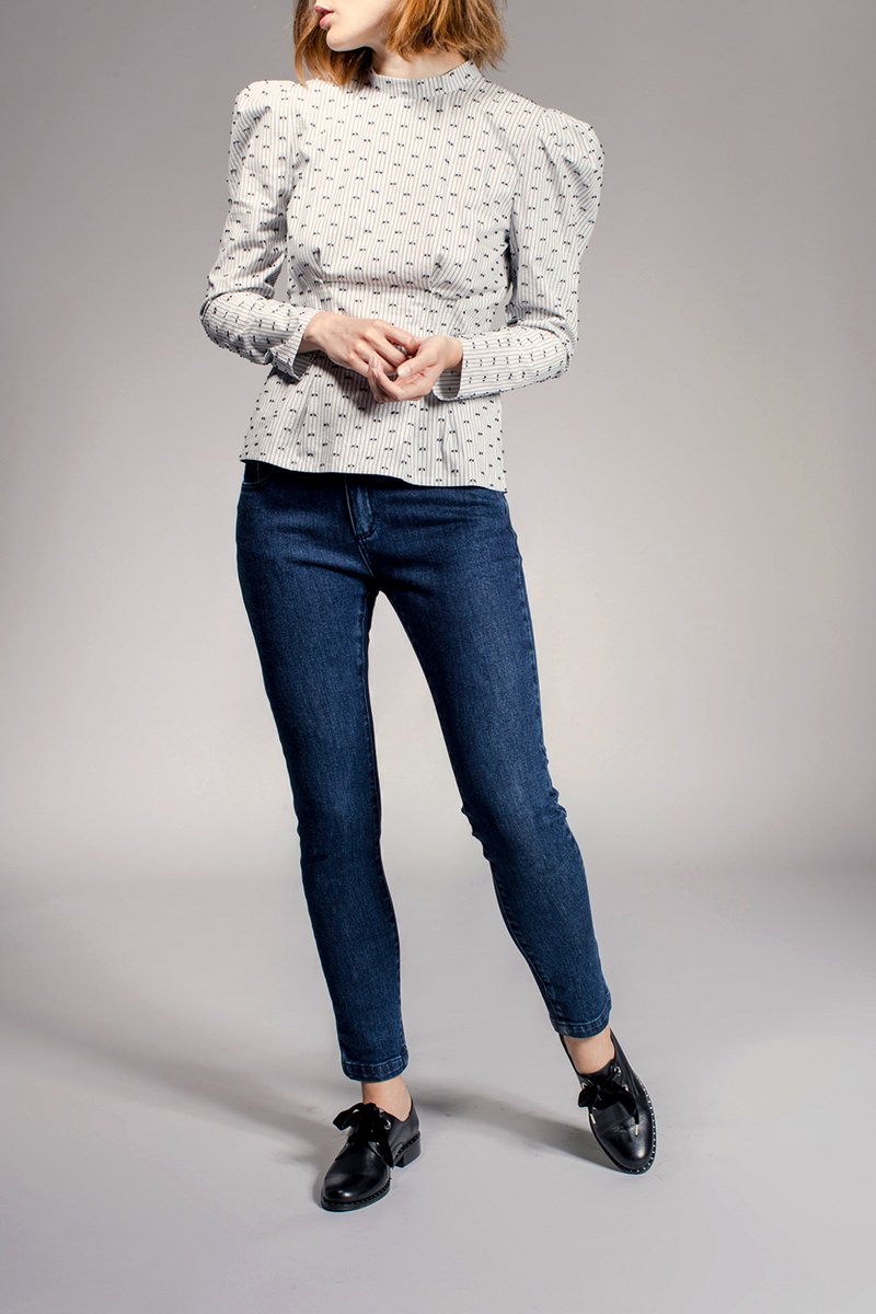 Blouse Frimousse - Noir Et Beige