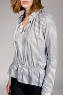 Blouse Frisson - Gris Clair Et Écru