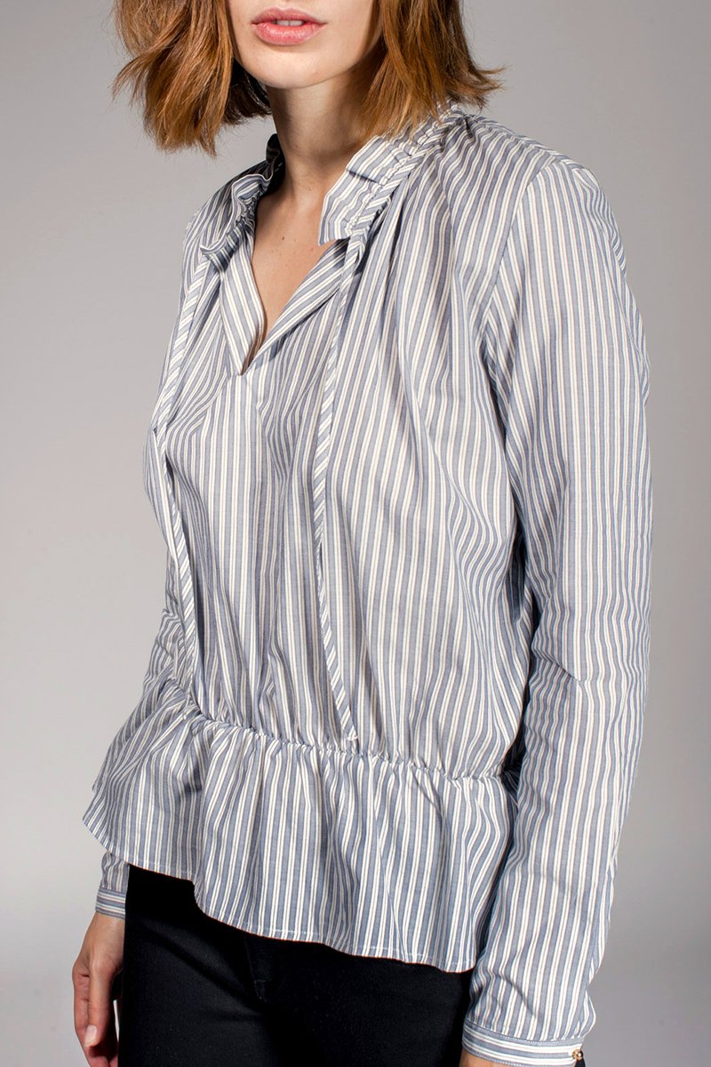 Blouse Frisson - Gris Clair Et Écru