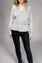 Blusa Frisson - Gris Claro y Crudo