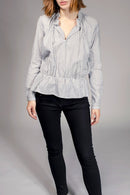 Blouse Frisson - Gris Clair Et Écru