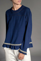 Tombola Blouse - Navy Blue