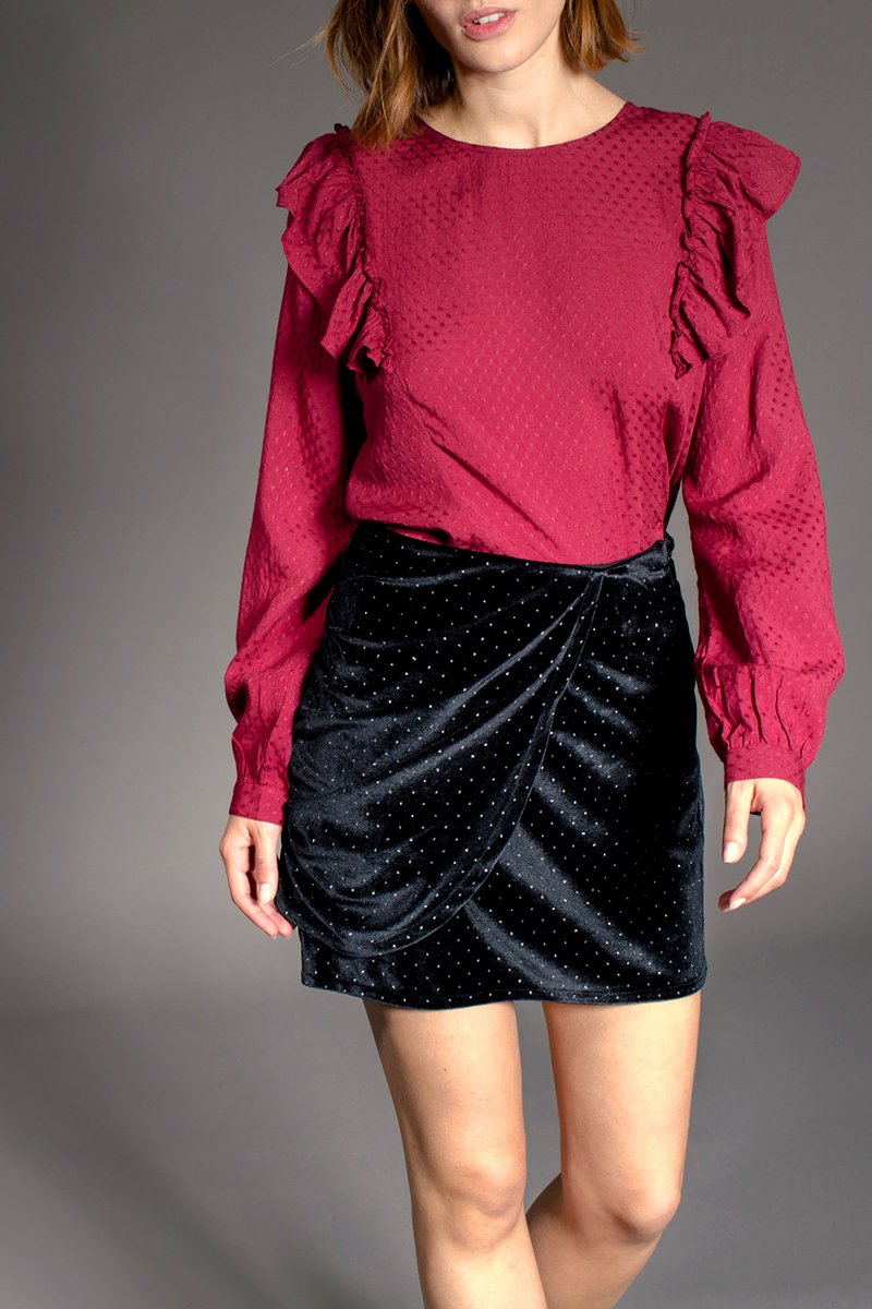 Blouse Volantée Tulip - Bordeaux