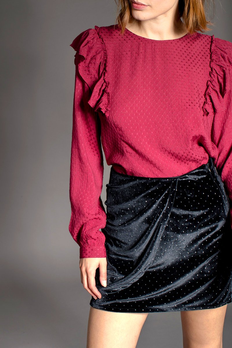 Blouse Volantée Tulip - Bordeaux