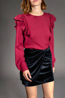 Blouse Volantée Tulip - Bordeaux