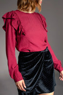 Blouse Volantée Tulip - Bordeaux