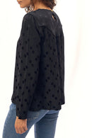 Blouse À Pois - Noir