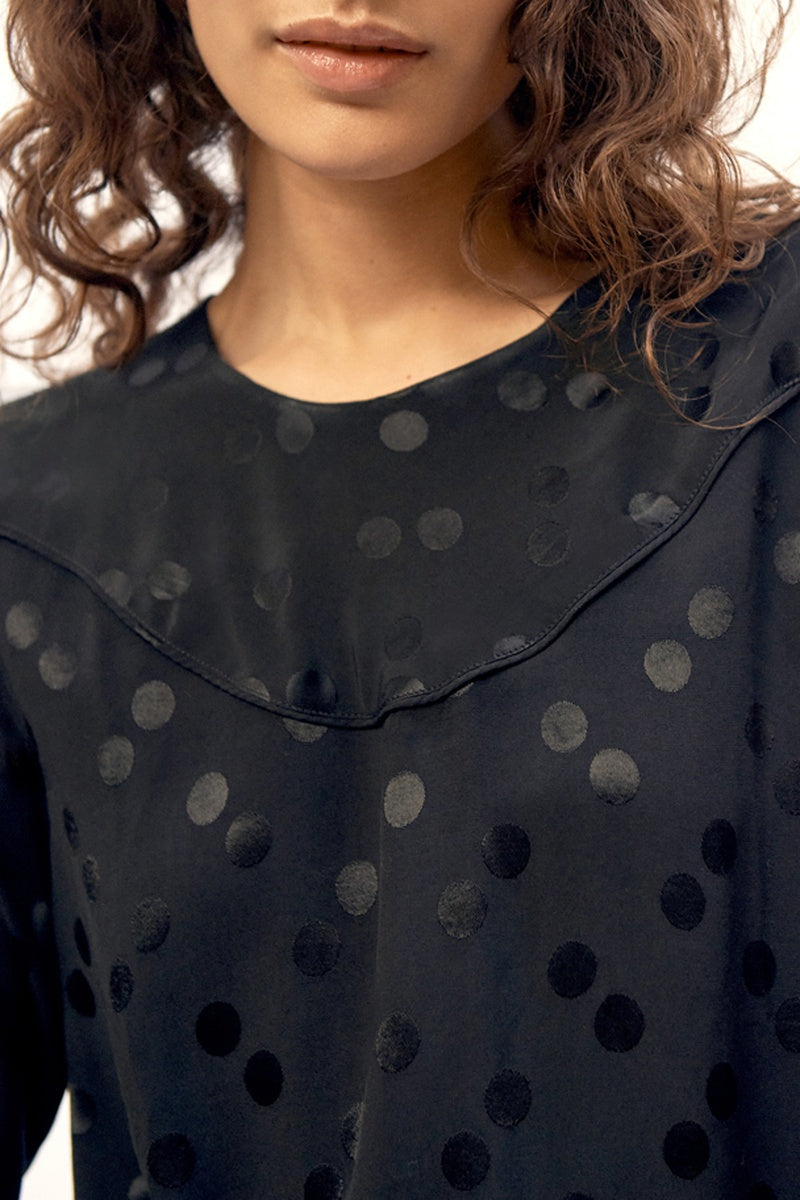 Blouse À Pois - Noir