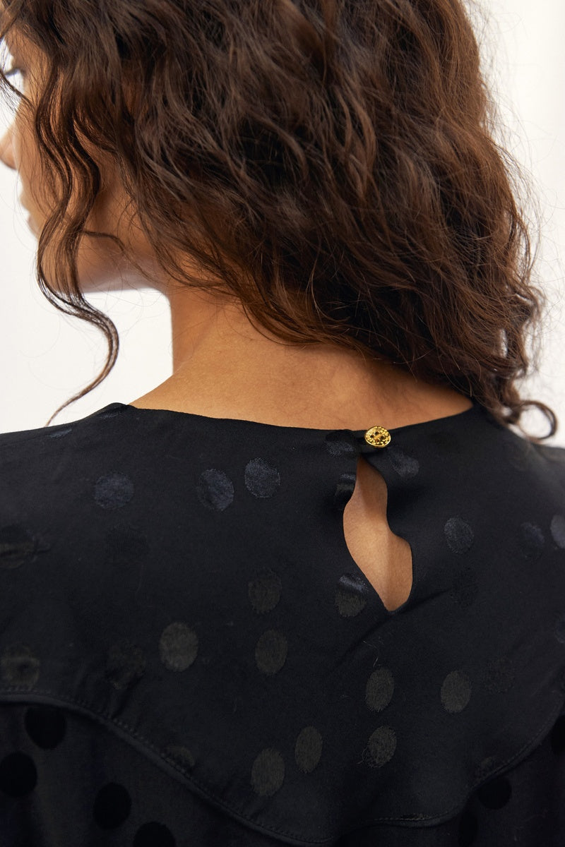 Blouse À Pois - Noir