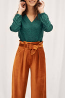 Blouse À Pois - Bleu Canard