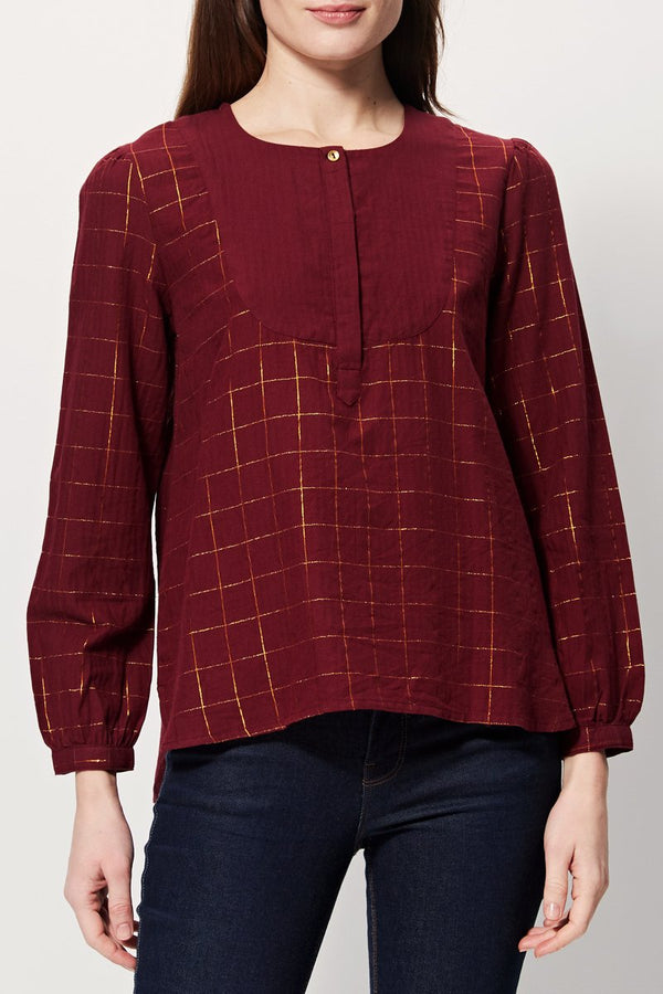 Fairfax Blouse - Burgundy