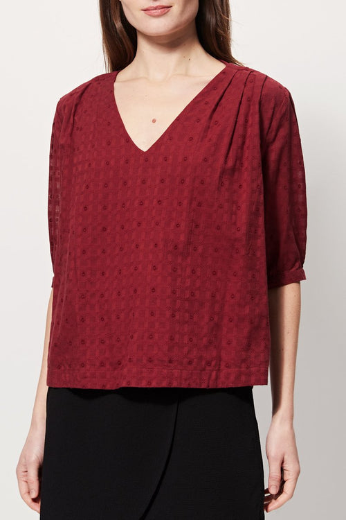 Blouse Plumetis - Bordeaux