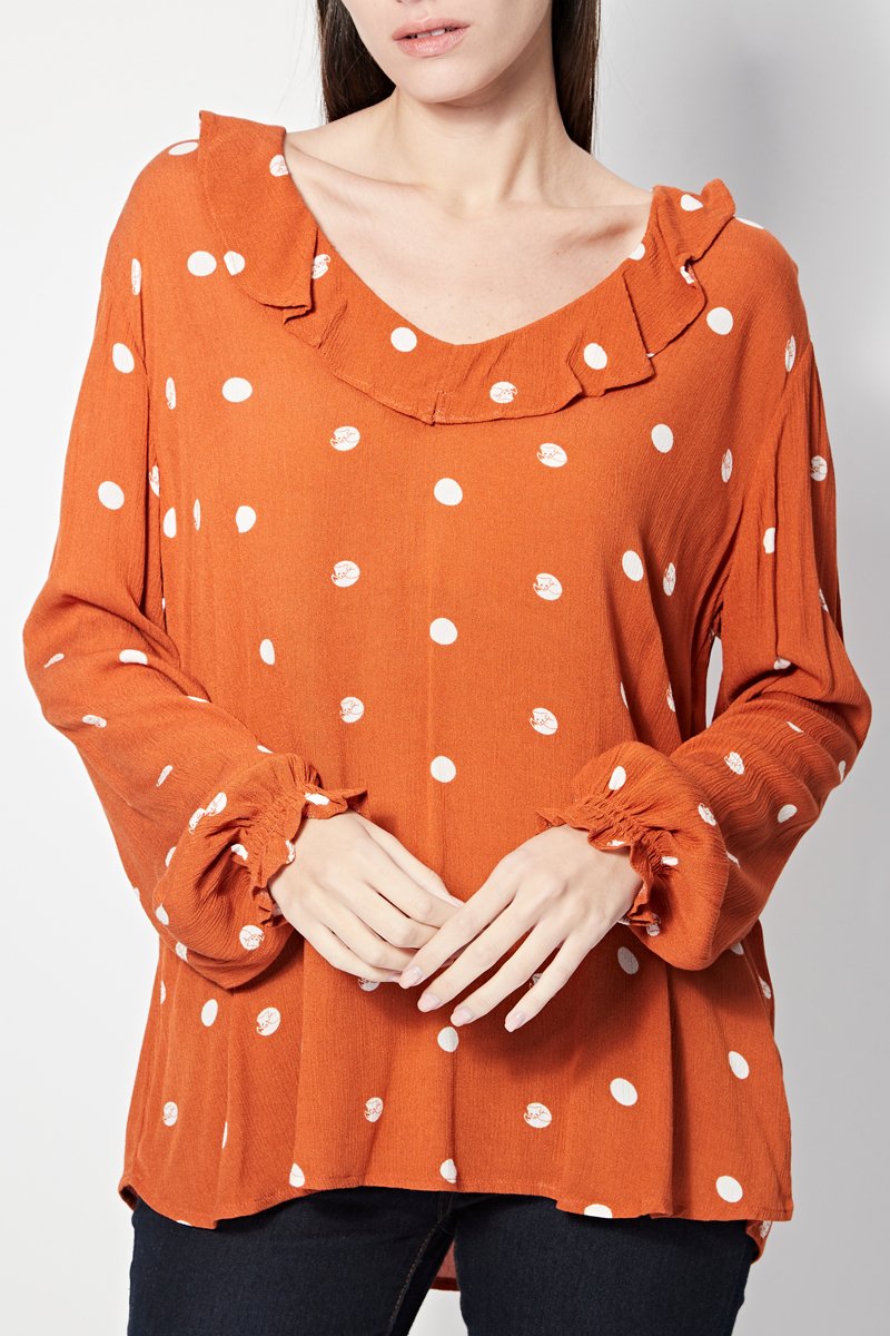 Fox Blouse - Brick Red
