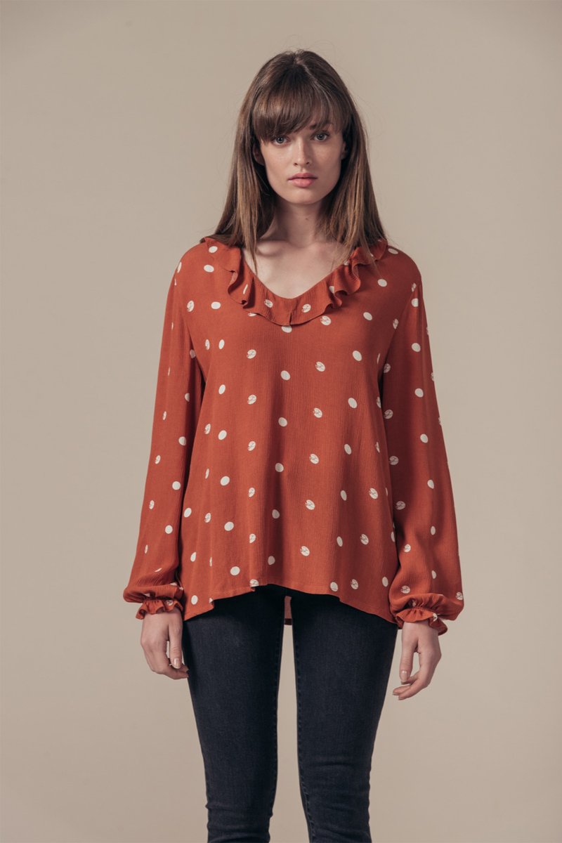 Fox Blouse - Brick Red