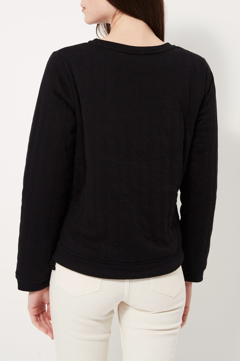 Quilted Sweatshirt - Black