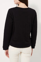 Quilted Sweatshirt - Black