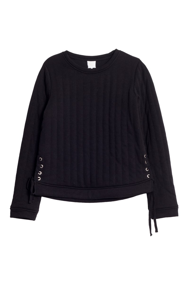 Quilted Sweatshirt - Black