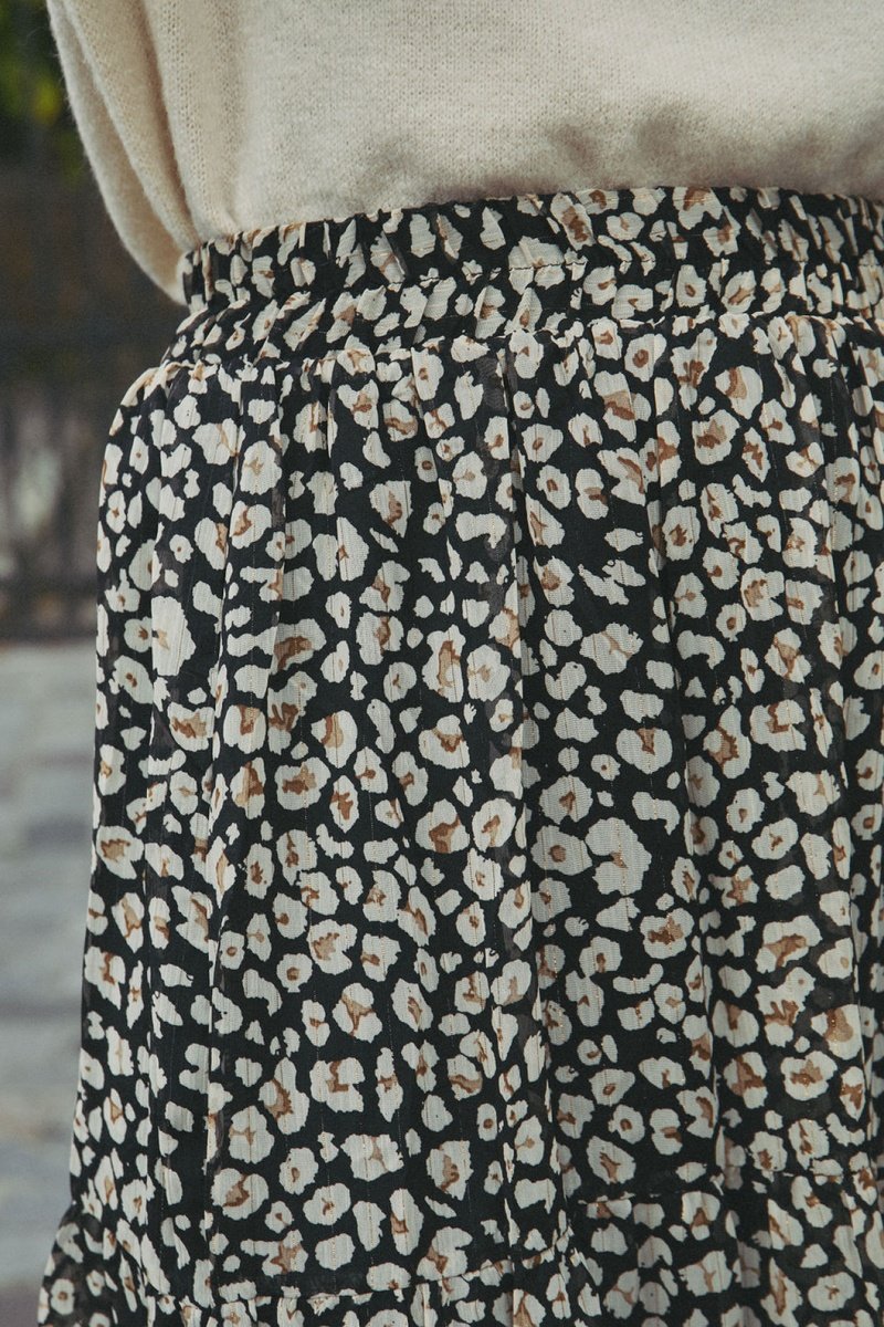 Joresse Midi Skirt - Black And White