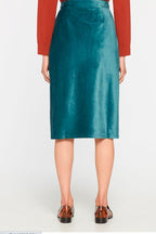 High Waisted Asymmetrical Skirt - Duck Blue