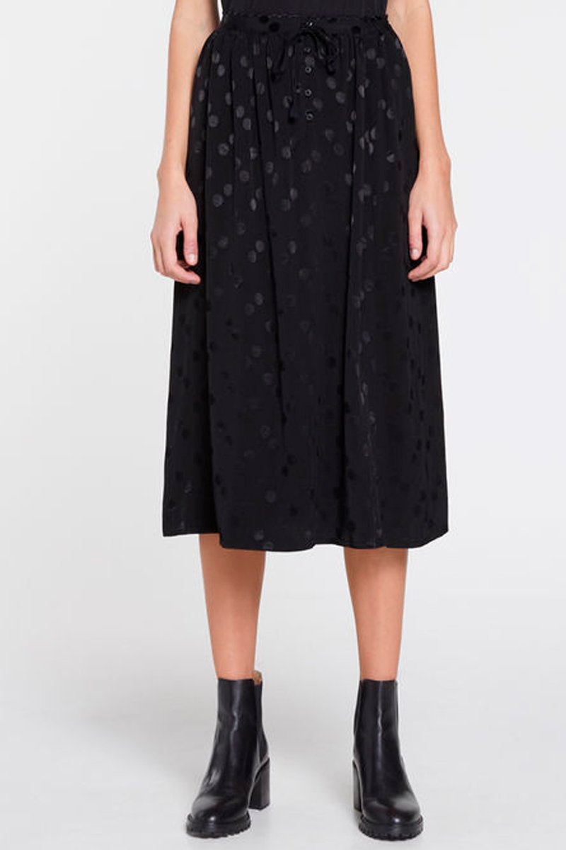 Pleated Midi Skirt - Black
