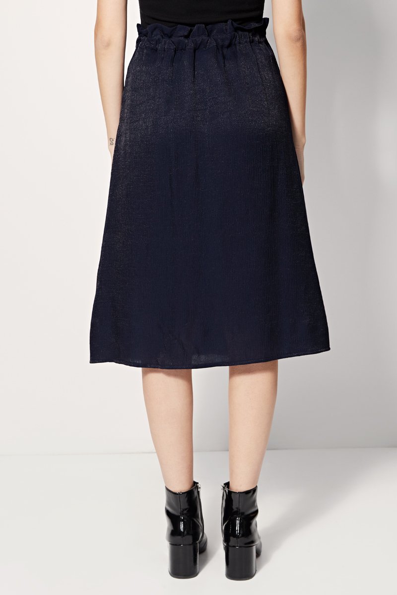 Jupe Midi Taille Haute Jacoba - Bleu Marine