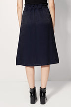 Jupe Midi Taille Haute Jacoba - Bleu Marine