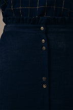 Jupe Midi Taille Haute Jacoba - Bleu Marine