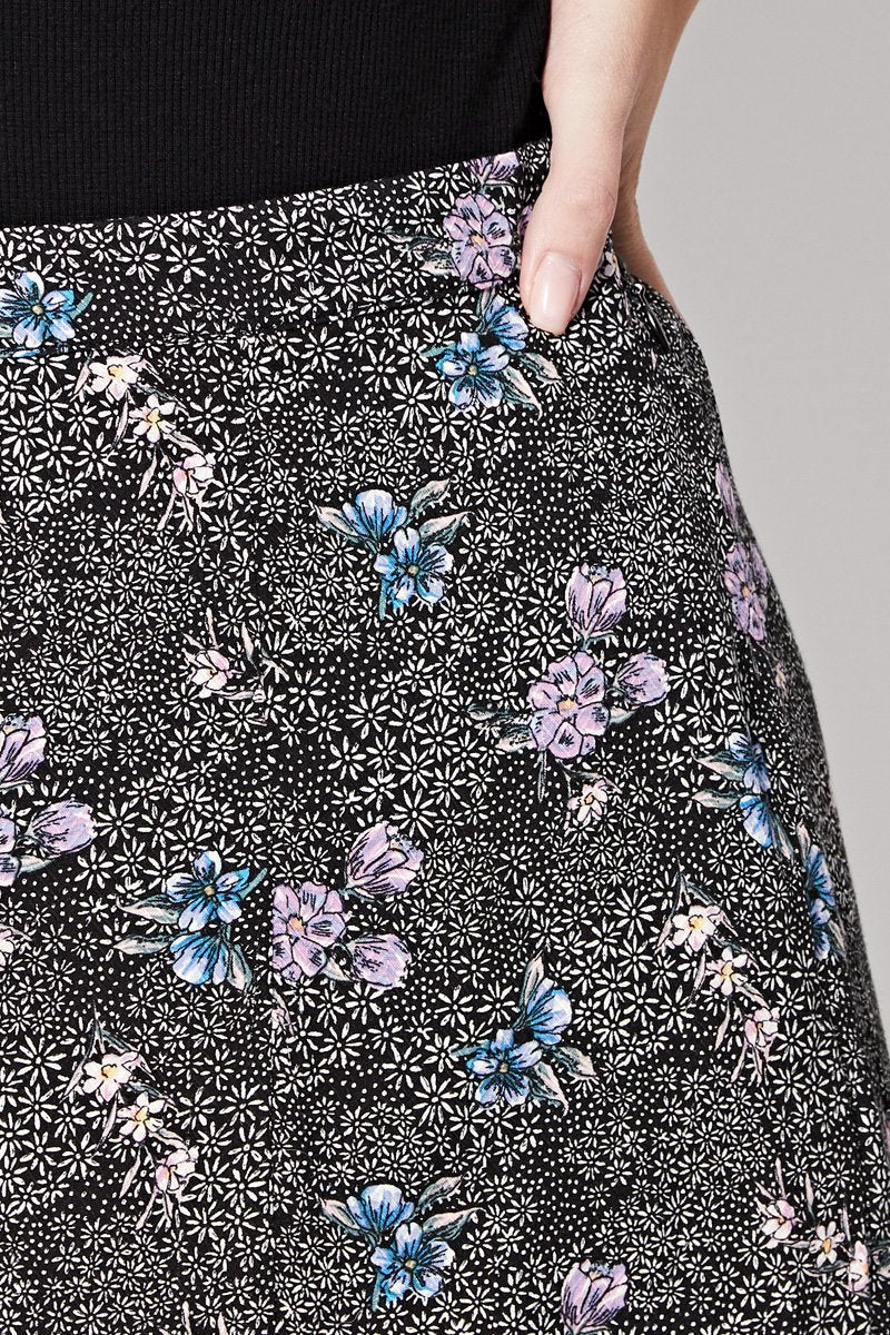 Jinette High Waisted Midi Skirt - Gray