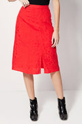 Jupe Midi Taille Haute Jinette - Rouge