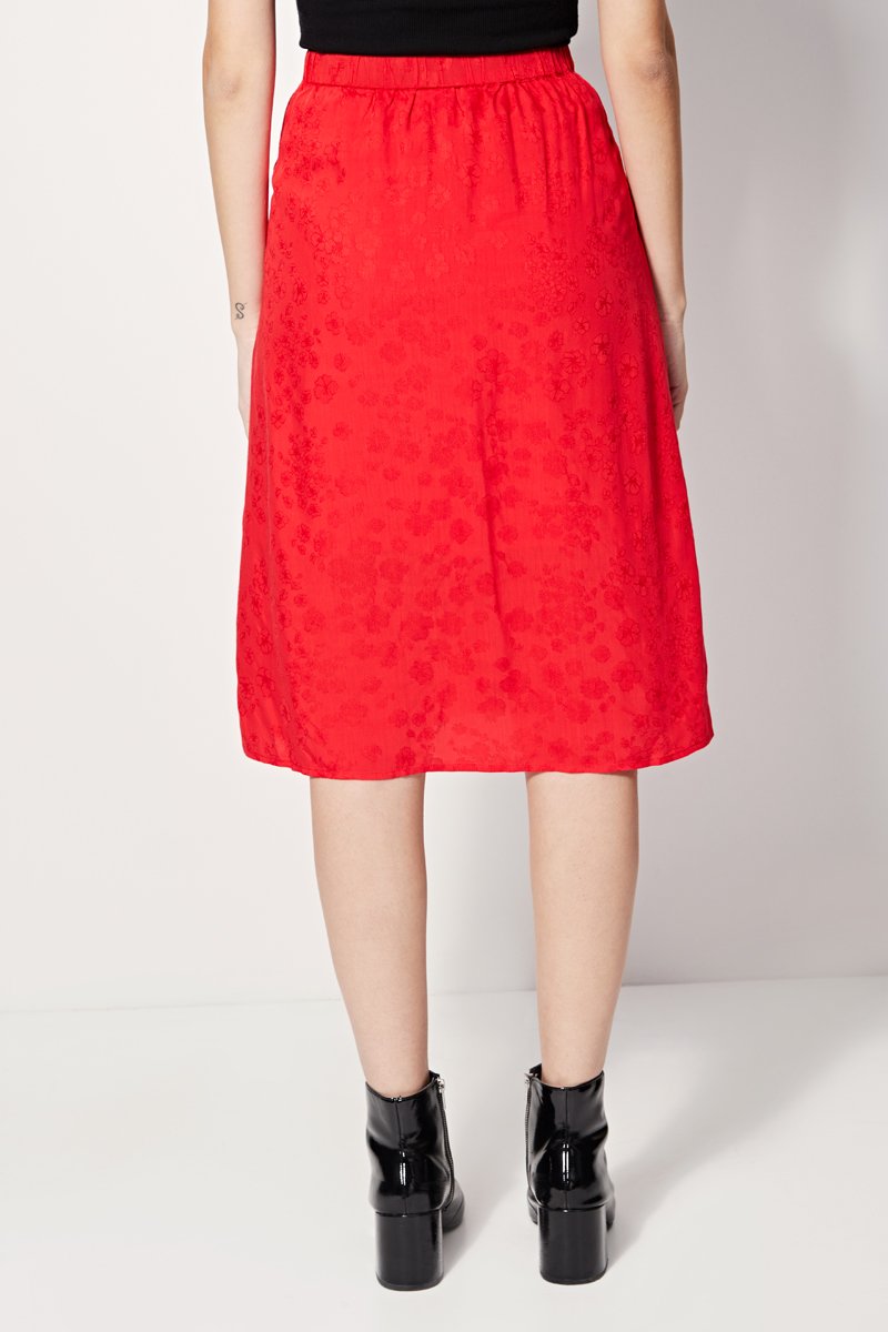 Jupe Midi Taille Haute Jinette - Rouge