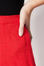 Jupe Midi Taille Haute Jinette - Rouge