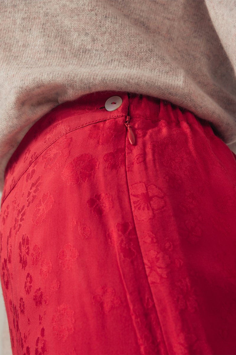 Jupe Midi Taille Haute Jinette - Rouge