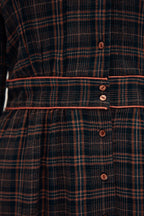 Checked Shirt Dress - Dark Teal