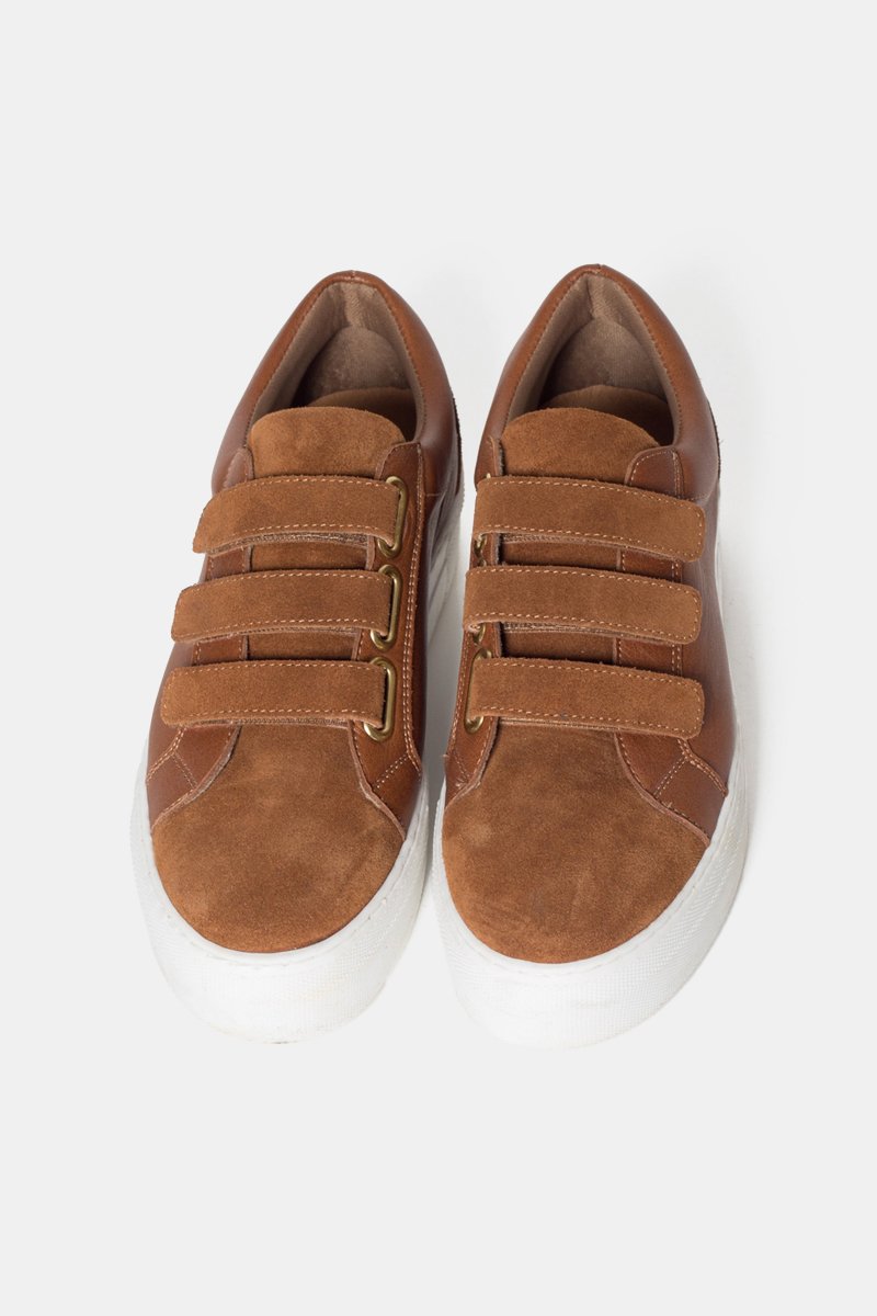 Baskets En Cuir - Marron