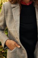 Manteau En Laine Recyclée - Gris Chiné