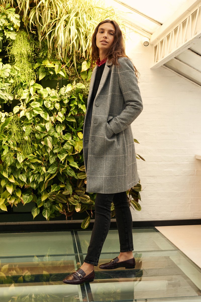 Manteau En Laine Recyclée - Gris Chiné