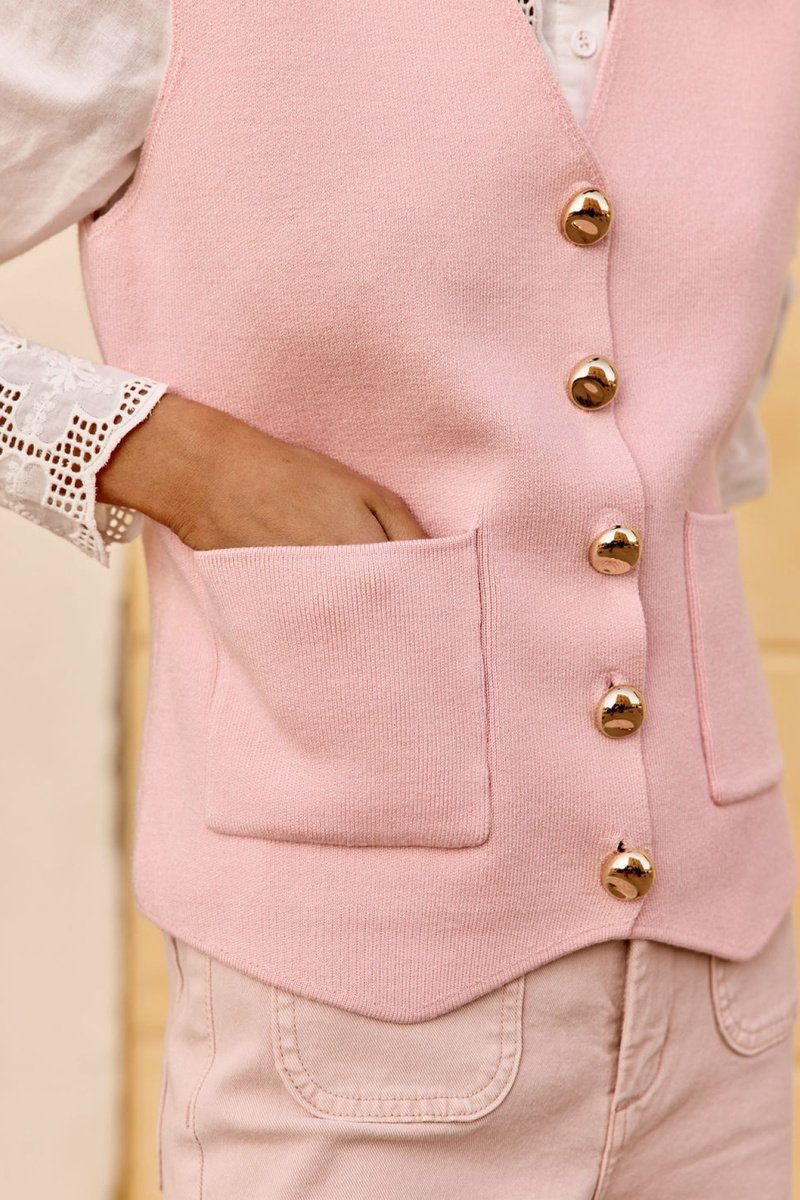Gilet Sans Manches Mélodie - Rose