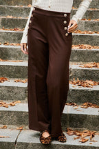 Pantalon Droit Taille Haute Pauline - Marron