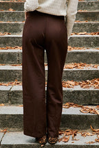 Pantalon Droit Taille Haute Pauline - Marron