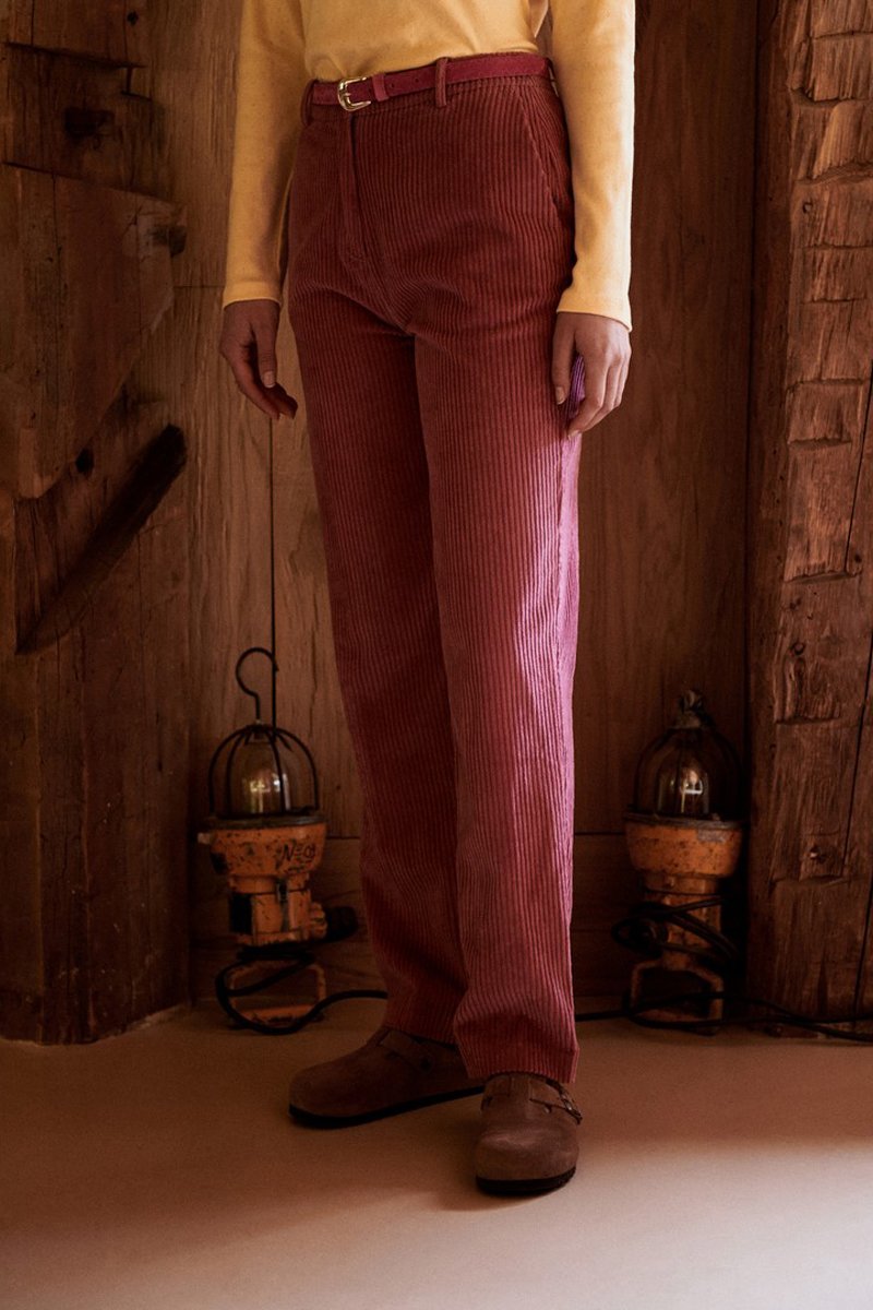 Pantalon En Velours Taille Haute Pyrex - Bordeaux