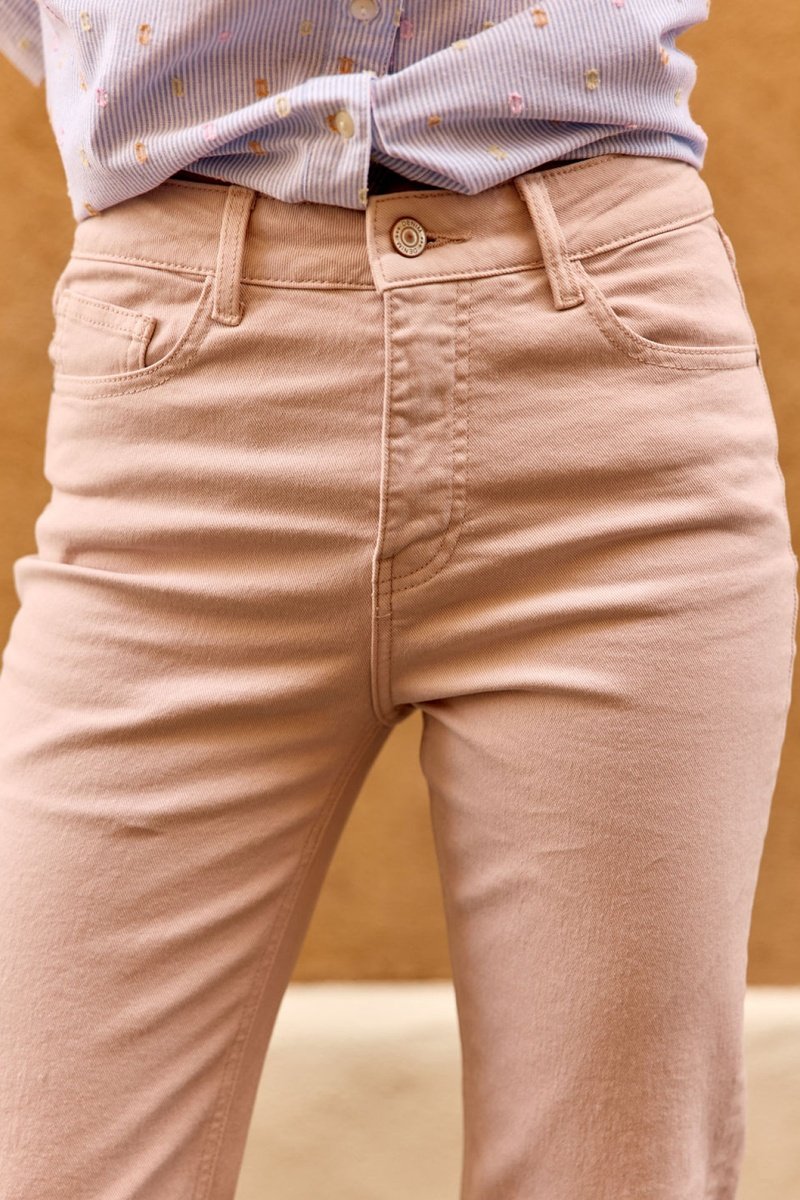 Jean Droite 7/8 Taille Haute Perne - Rose