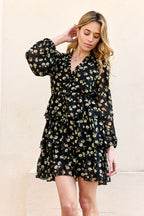 Robe Volantée Rosette - Noir